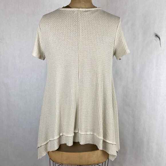 altar’d state Waffle Weave Top Blouse Tunic Size Small Cream Beige Lightweight - Picture 5 of 11